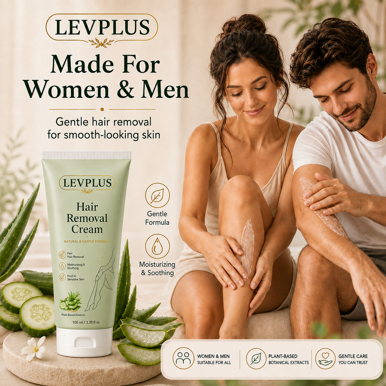 LEVPLUS Hair Removal Cream for All Women & Men