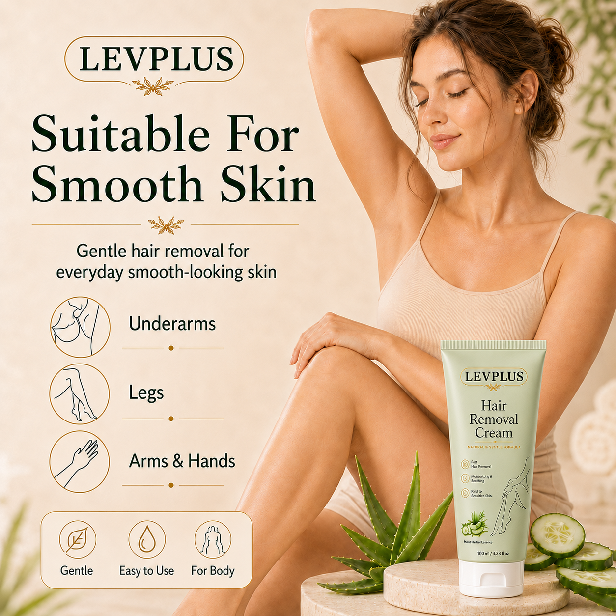 LEVPLUS Hair Removal Cream for All Women & Men